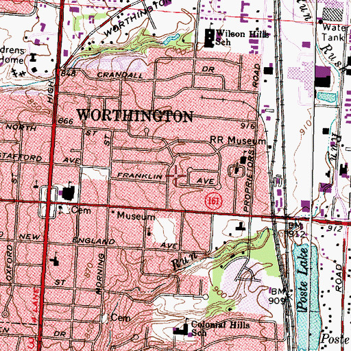 Topographic Map of Pingree Park, OH