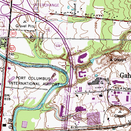 Topographic Map of Pizzuto Park, OH