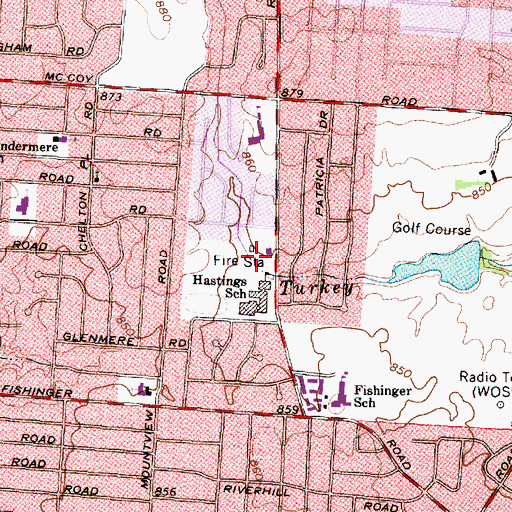 Topographic Map of Reed Road Park, OH