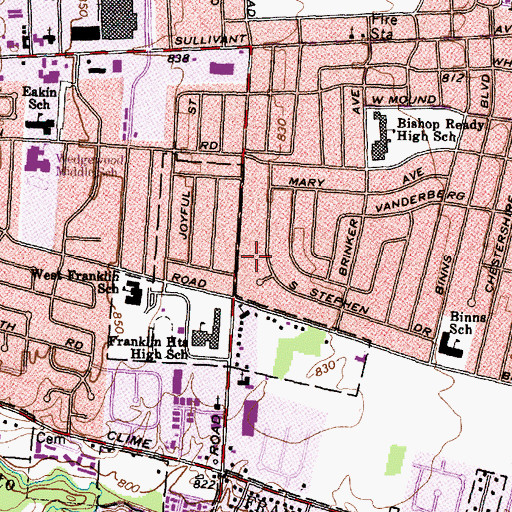 Topographic Map of Stephens Drive Park, OH