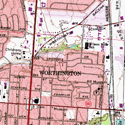Topographic Map of Wilson Hill Park, OH