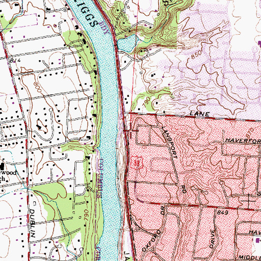 Topographic Map of Wyandote Park, OH