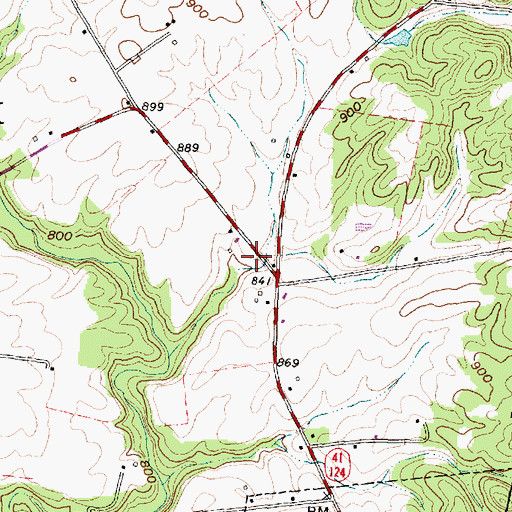 Topographic Map of Braggs Tannery (historical), OH
