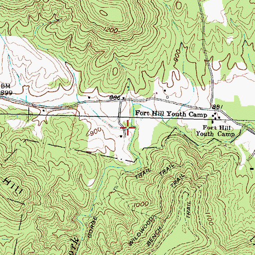 Topographic Map of Reeds Mill (historical), OH