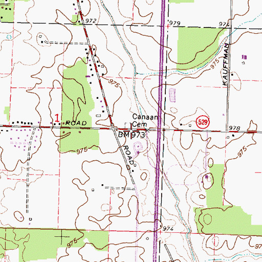 Topographic Map of Canaan Church (historical), OH