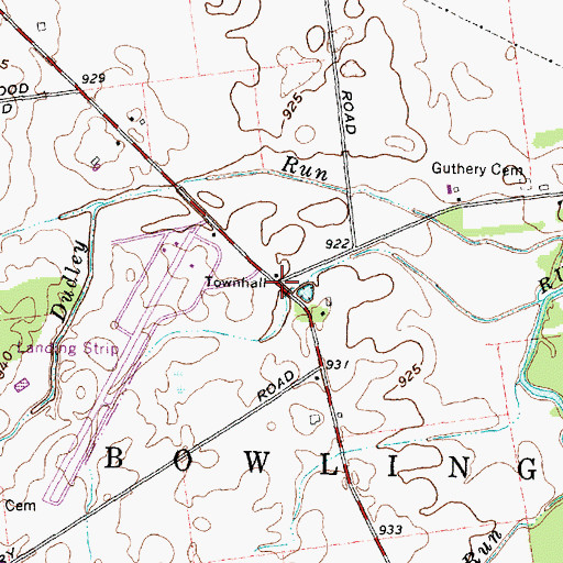 Topographic Map of Holmesville (historical), OH