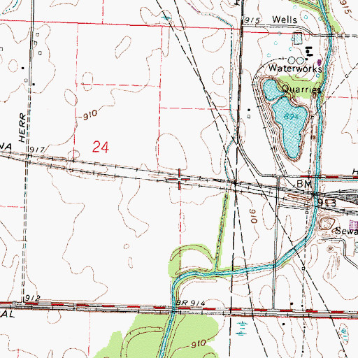 Topographic Map of Hords (historical), OH