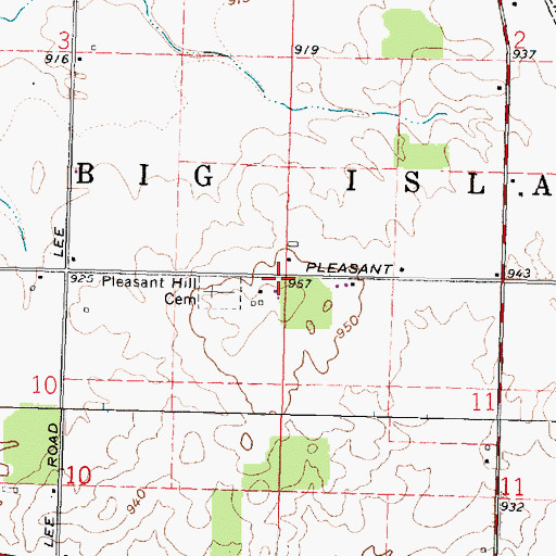 Topographic Map of Pleasant Hill Union Church (historical), OH