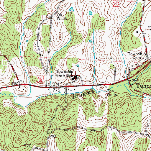 Topographic Map of Warren Elementary School (historical), OH