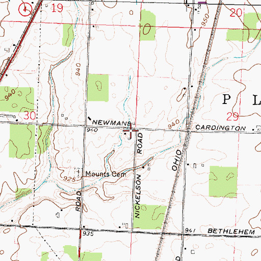 Topographic Map of Mount Union Church of the United Brethren in Christ (historical), OH