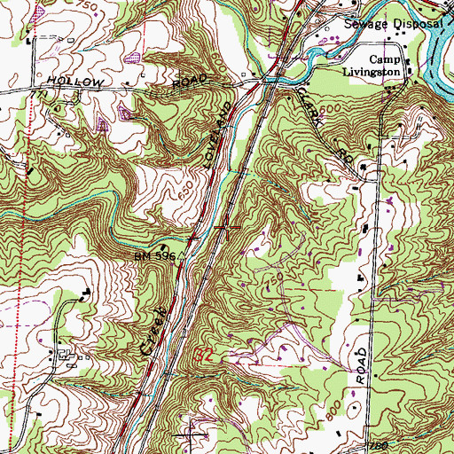 Topographic Map of Glenwood (historical), OH