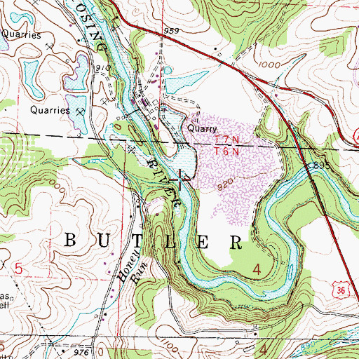 Topographic Map of Grove Falls, OH