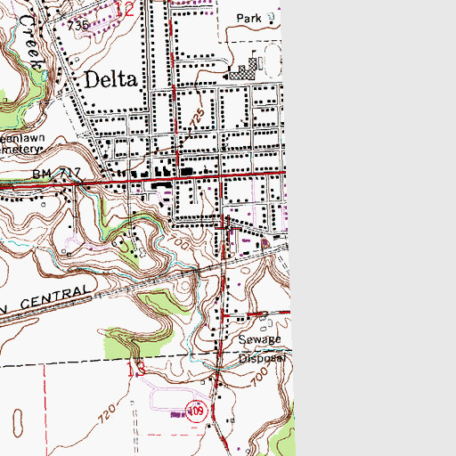 Topographic Map of Church of Christ, OH