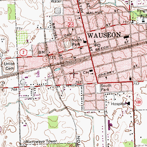 Topographic Map of Church of the Master United Methodist Church, OH