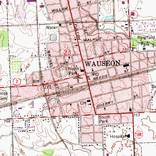 Topographic Map of Congregational United Church of Christ, OH