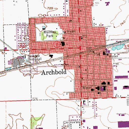 Topographic Map of Evangelical Mennonite Church, OH