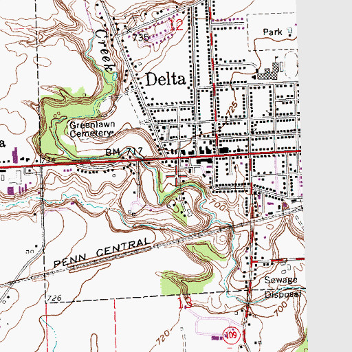 Topographic Map of First Baptist Church, OH