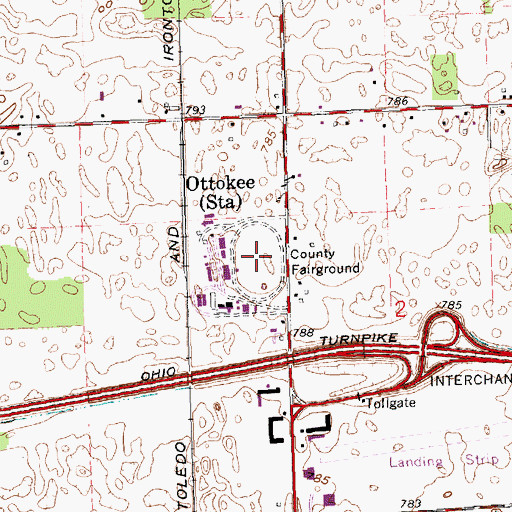 Topographic Map of Fulton County Fairgrounds, OH