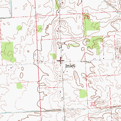 Topographic Map of Inlet Mennonite Church, OH