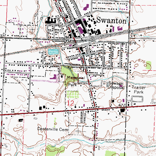 Topographic Map of Memorial Park, OH