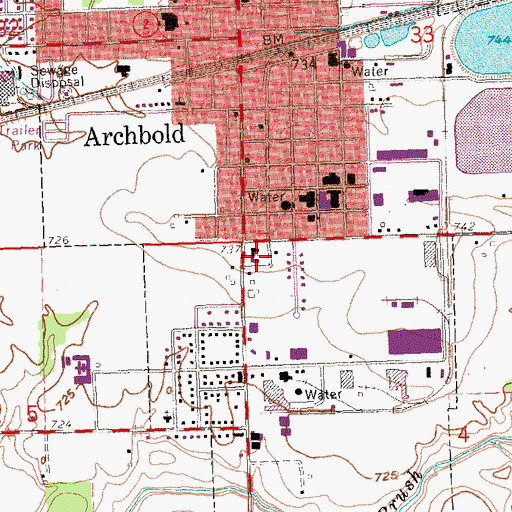 Topographic Map of Saint Johns United Church of Christ, OH
