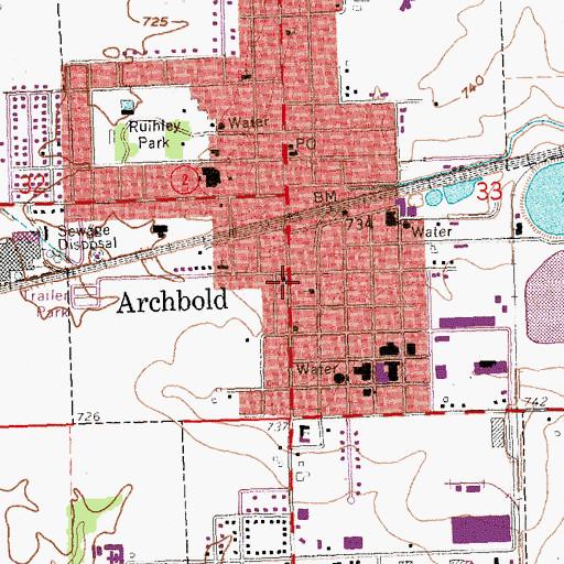 Topographic Map of Saint Martins Lutheran Church, OH