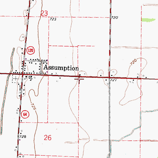 Topographic Map of Saint Marys Catholic Church, OH