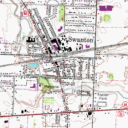 Topographic Map of Swanton Missionary Alliance Church, OH