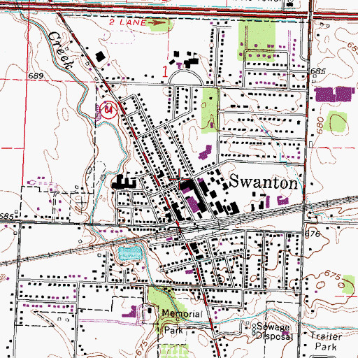 Topographic Map of Swanton Missionary Church, OH