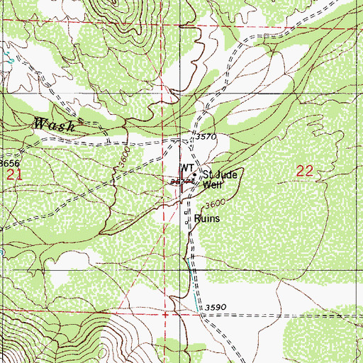 Topographic Map of Saint Jude Well, AZ