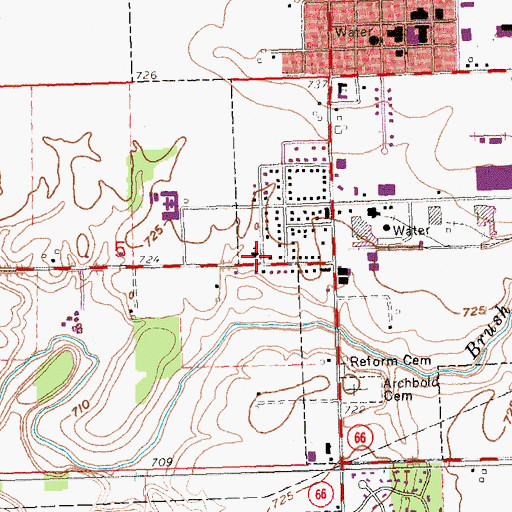 Topographic Map of Zion Mennonite Church, OH