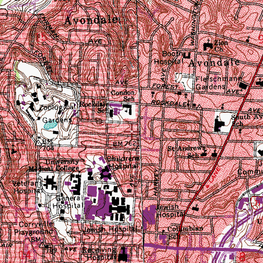 Topographic Map of Church of Deliverance, OH