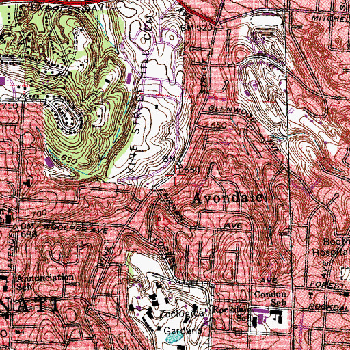 Topographic Map of Church of God, OH