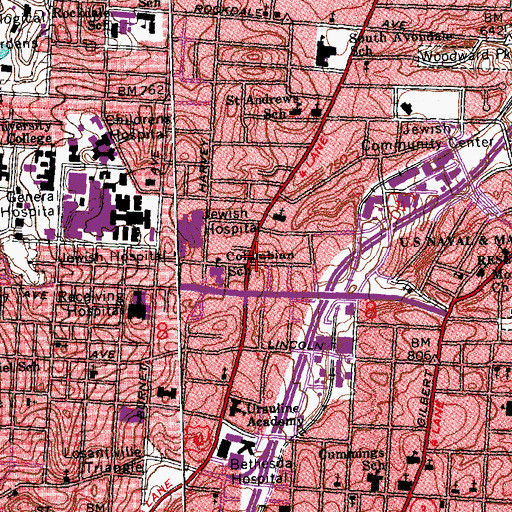 Topographic Map of Church of Lord Jesus, OH