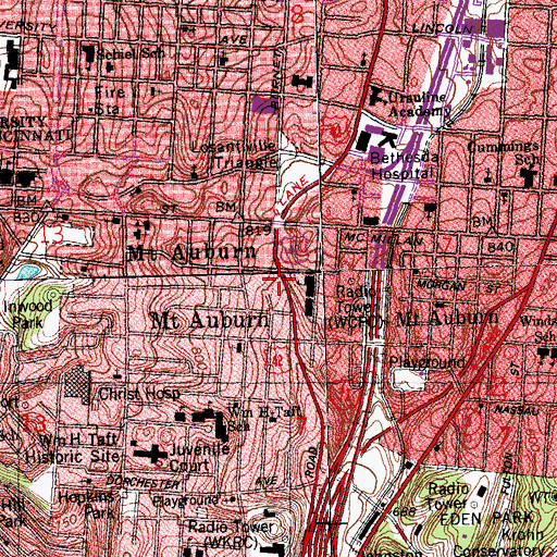 Topographic Map of Church of the Risen Christ, OH