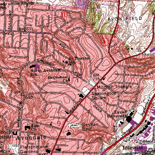 Topographic Map of Clinton Springs Church of God, OH