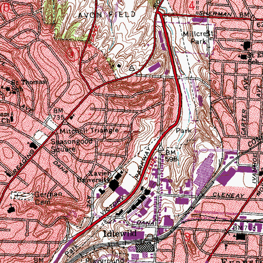 Topographic Map of Community Friends Meeting House, OH