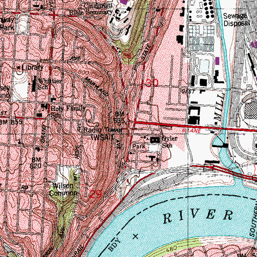 Topographic Map of Evangelistic Mission, OH