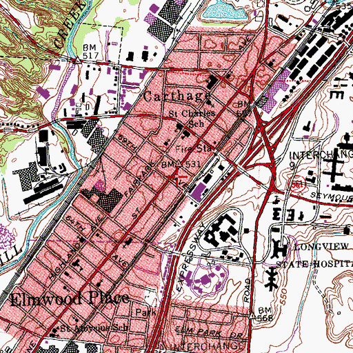 Topographic Map of Fellowship Tabernacle, OH