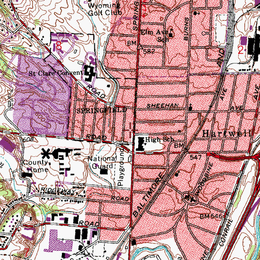 Topographic Map of Greater Horizon Missionary Baptist Church, OH