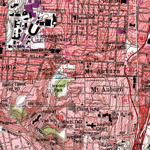 Topographic Map of Metropolitan Community Church, OH