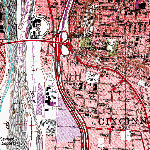 Topographic Map of Mount Calvary Baptist Church, OH