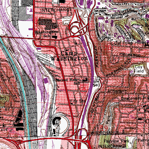 Topographic Map of New Gospel Missionary Baptist Church, OH