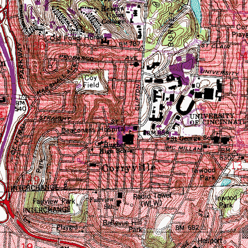 Topographic Map of Rohs Hill, OH