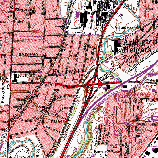 Topographic Map of Valley Fellowship Church of God, OH