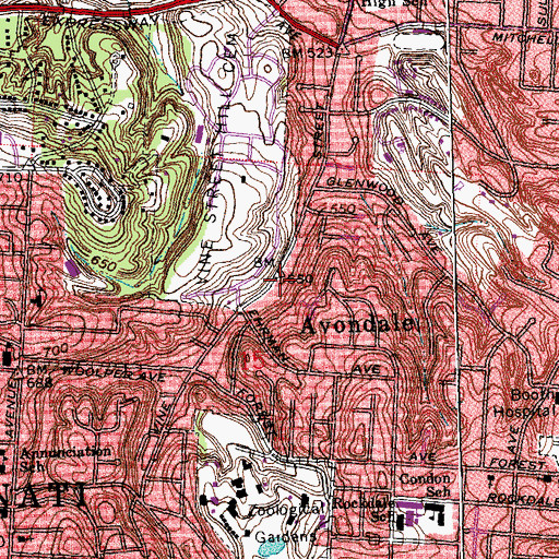 Topographic Map of Victory Church of the Nazarene, OH