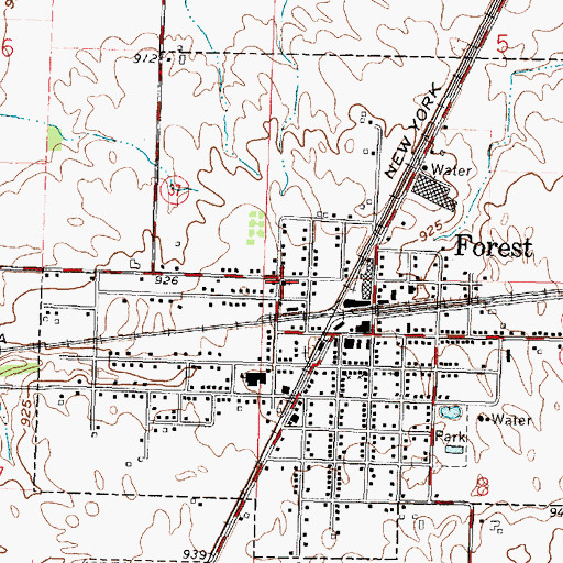 Topographic Map of First Baptist Church, OH