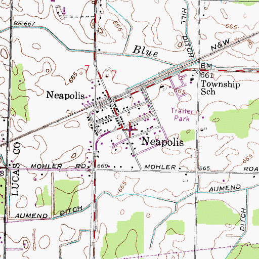 Topographic Map of Neapolis Church of Christ, OH