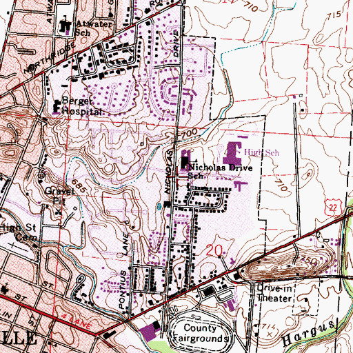 Topographic Map of Church of God, OH
