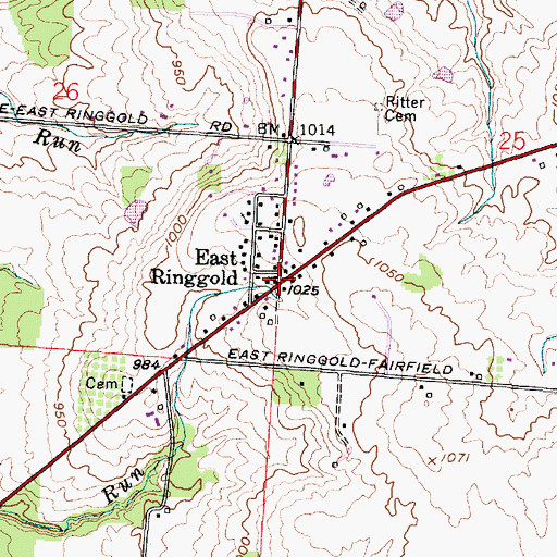 Topographic Map of East Ringgold United Methodist Church, OH